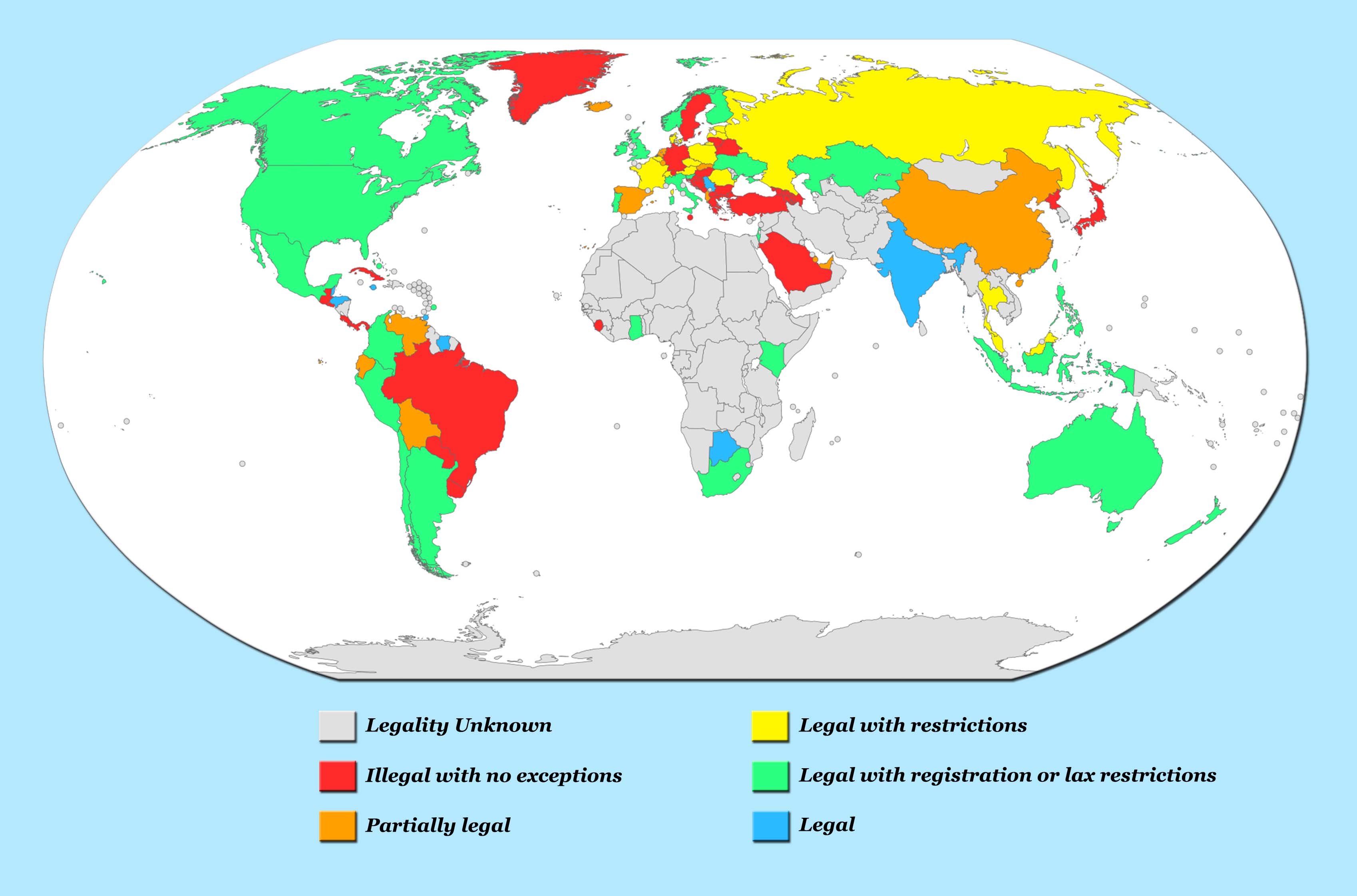 Map of Legality of Homeschooling
